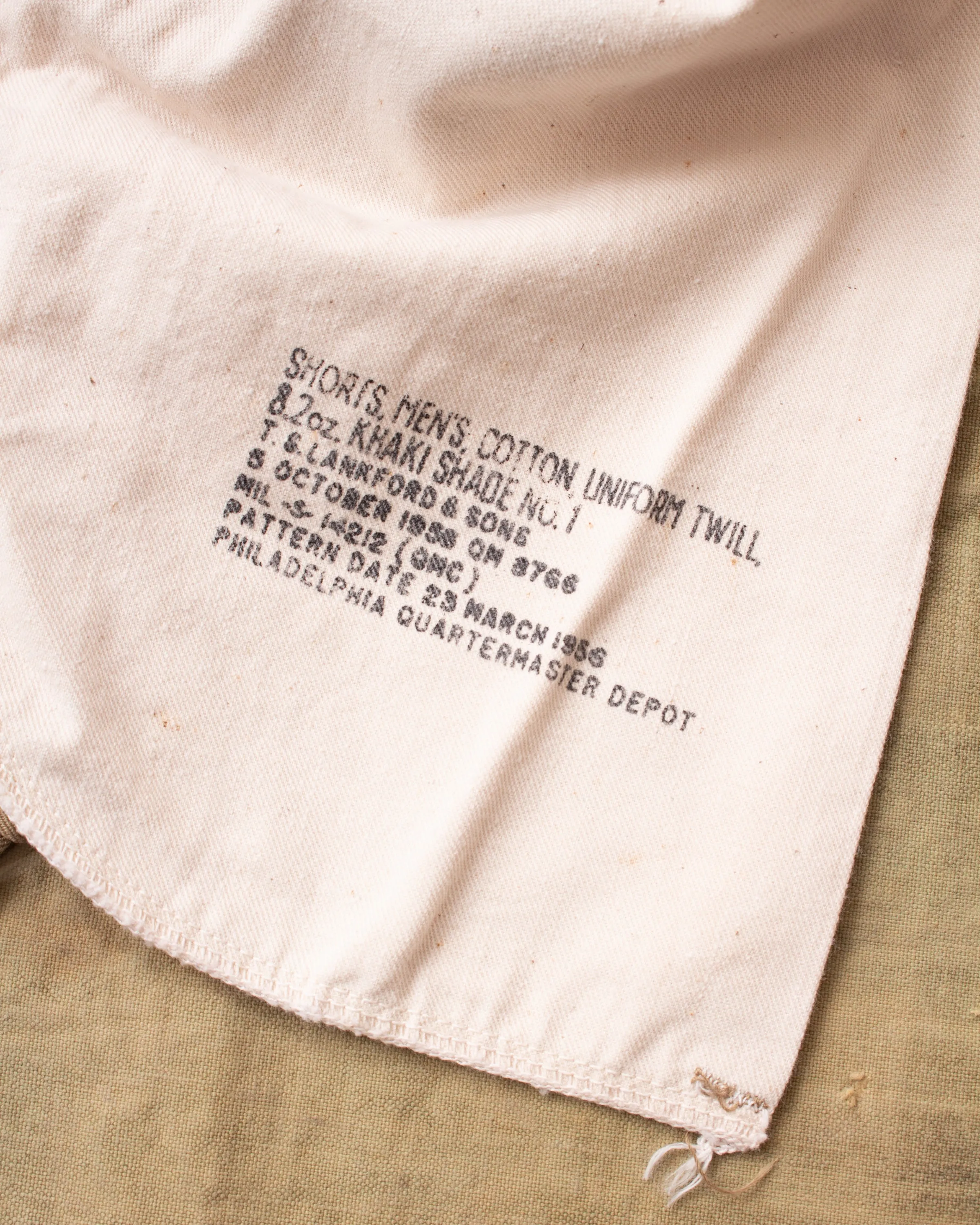 Vintage 1955 US Army Khaki Cotton Shorts
