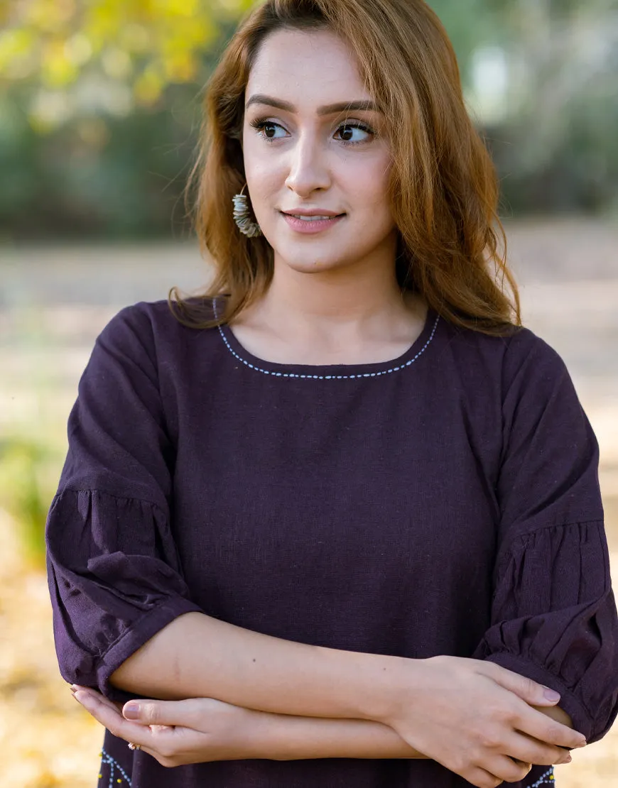 Violet Embroidered Dress