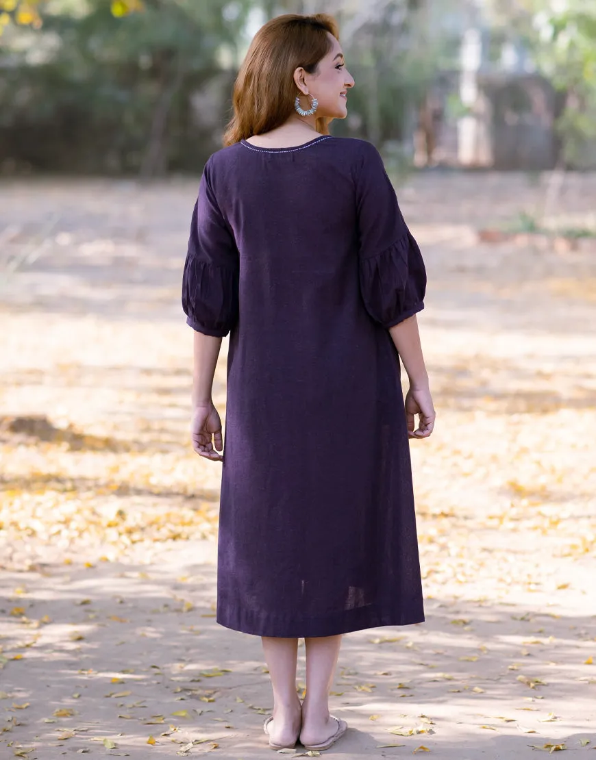 Violet Embroidered Dress