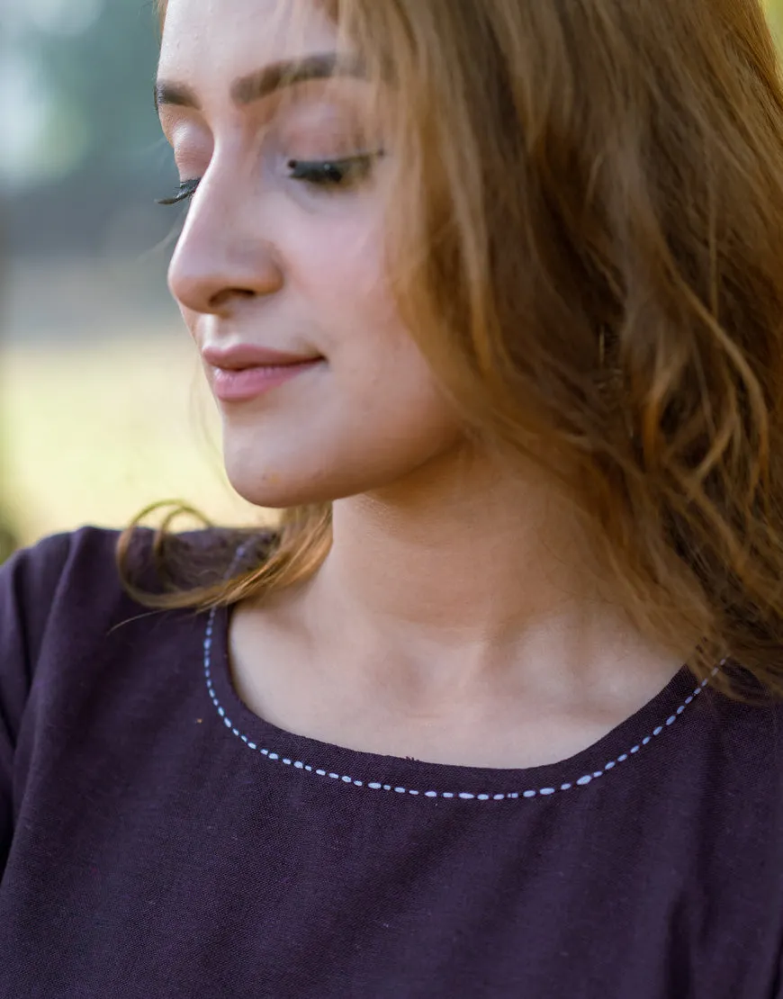 Violet Embroidered Dress