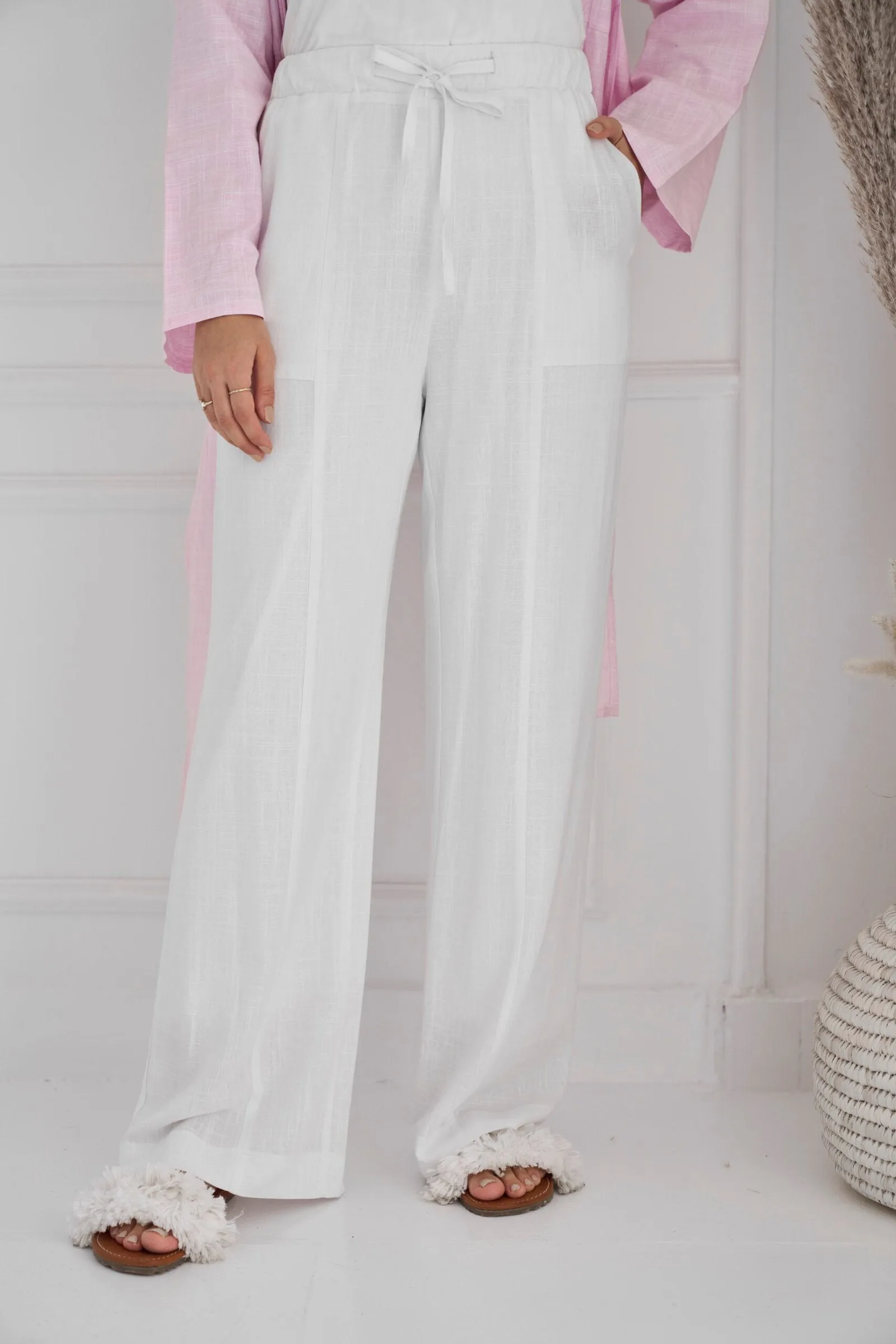 White Skye linen pants