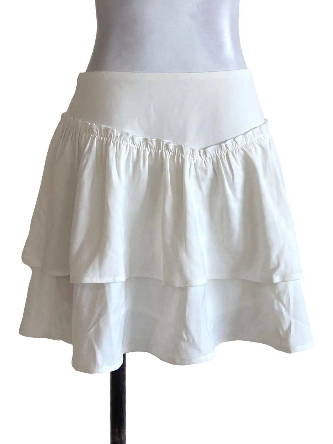 White Yoke Waist Skorts
