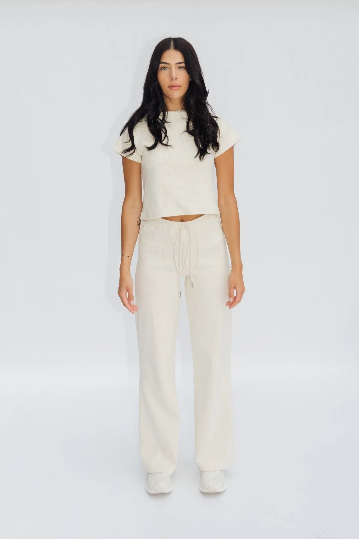 Wide Leg Lounge Pants Cream
