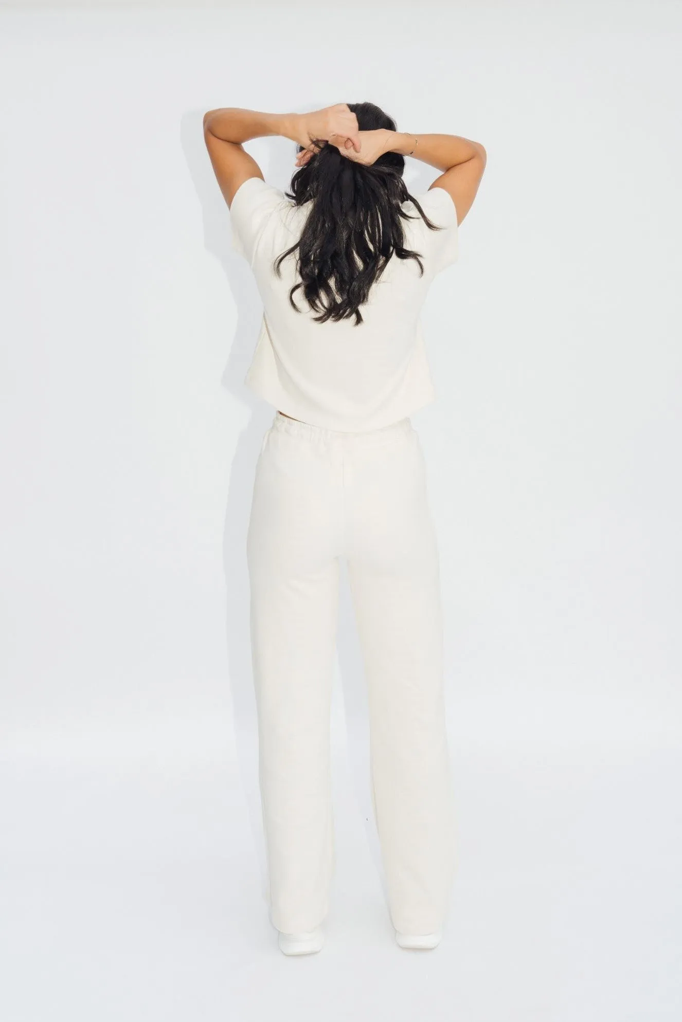 Wide Leg Lounge Pants Cream