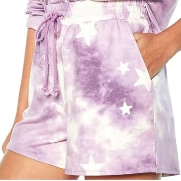 WILDFOX Purple Tie Dye Sweatshirt   Short Lounge Set Size: XL - NEW