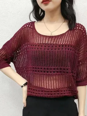 Wine Crochet Top