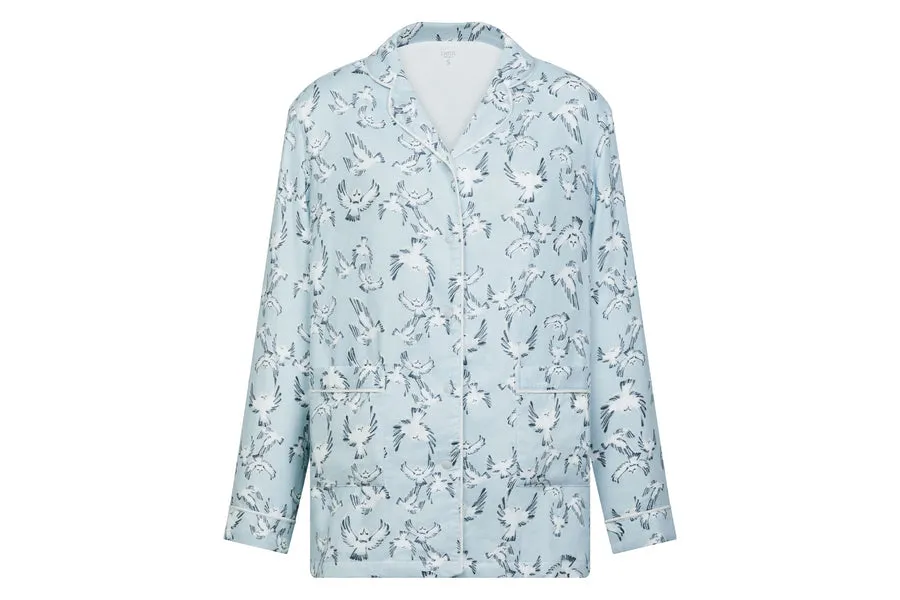 Women’s Bamboo Long Sleeve Button-Up PJ Set - Guess Hoo