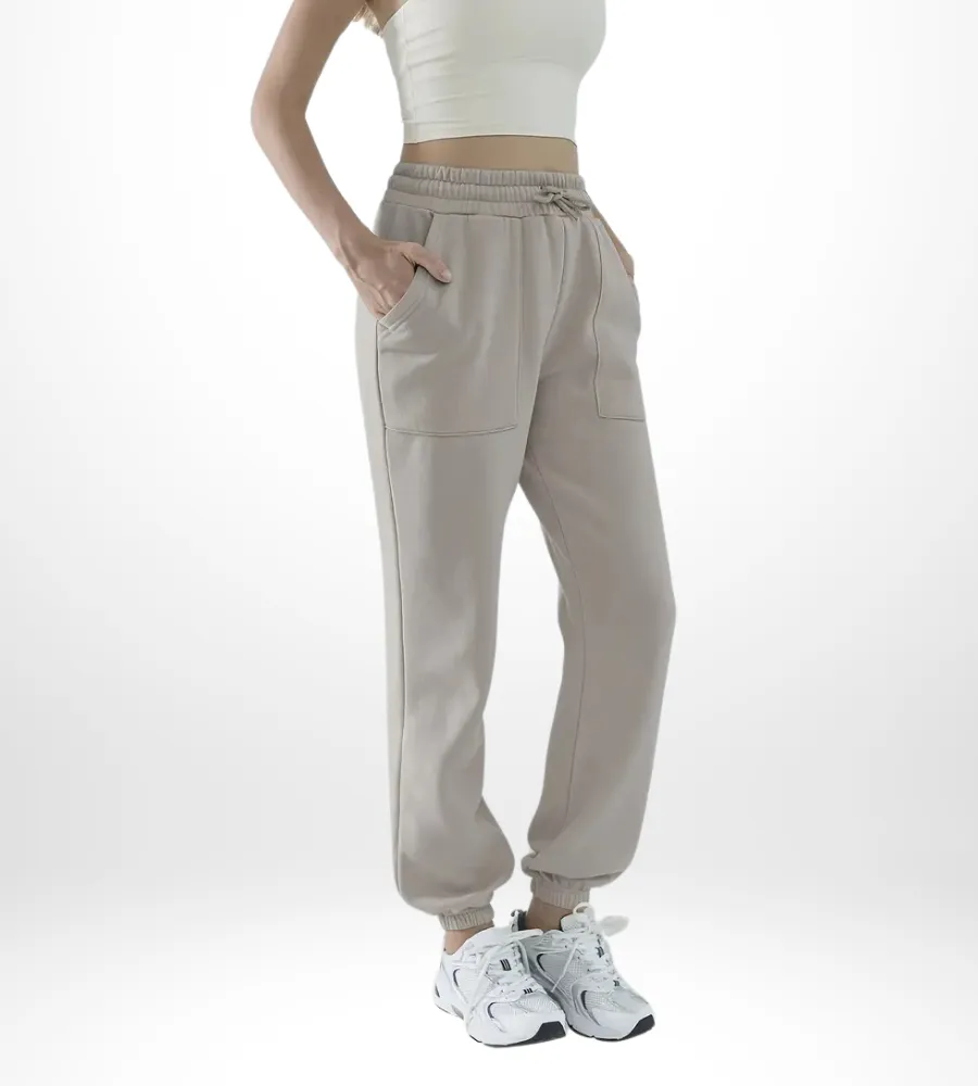 Women's Classic Sports Casual Pants | Elastic Waist & Side Pockets