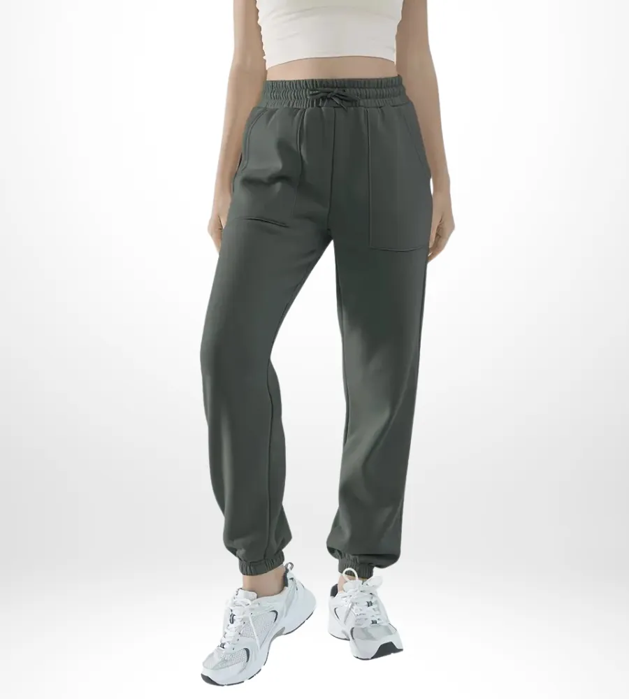Women's Classic Sports Casual Pants | Elastic Waist & Side Pockets