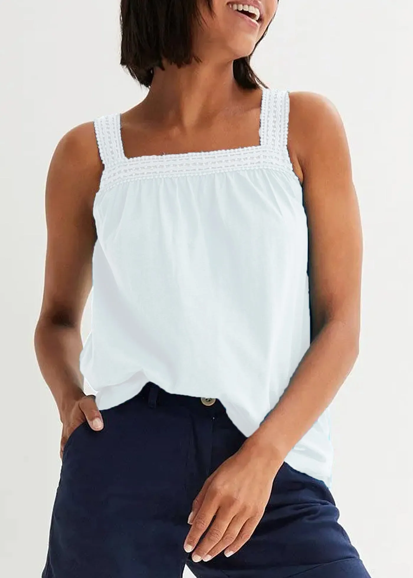 Women's Elegant Loose-Fit Lace Strap Top