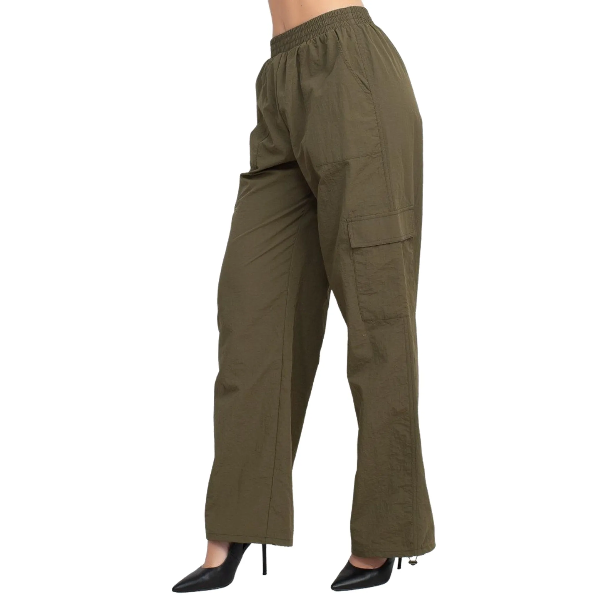 Women's High Rise Cargo Parachute Pants