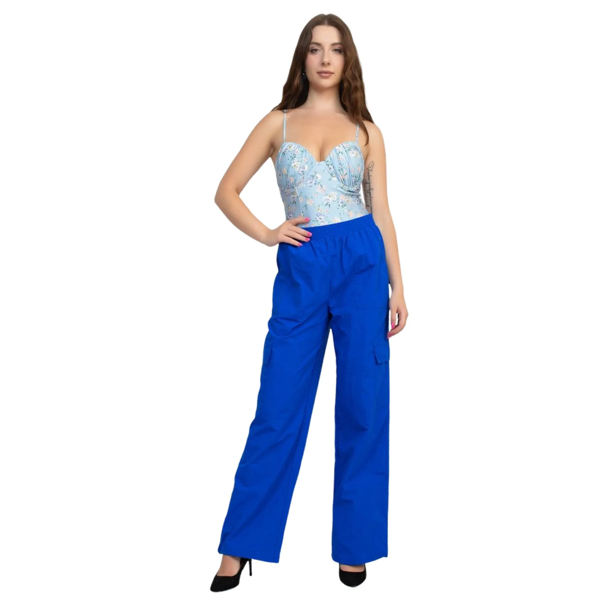 Women's High Rise Cargo Parachute Pants