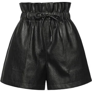 Women's Leather Shorts, Faux High Waist Wide Leg Sexy Shorts