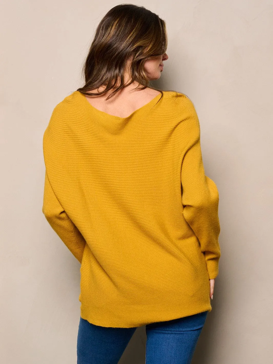 WOMEN'S LONG SLEEVE SOLID RIBBED LOOSE FIT TOP