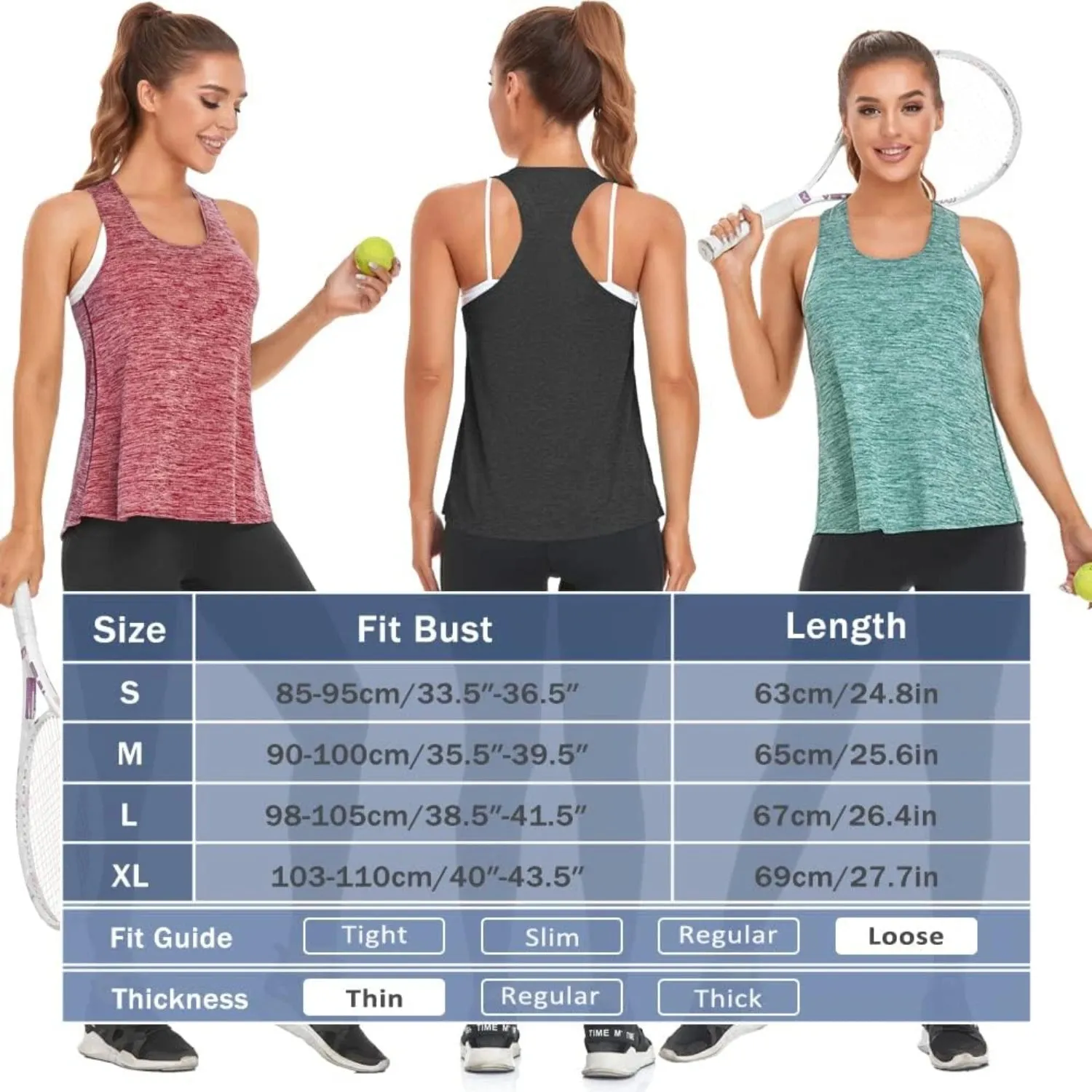 Workout Loose Fit Racerback Tank Tops