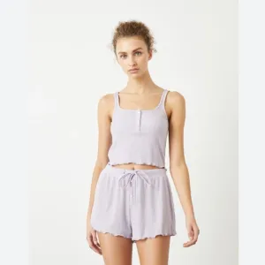 {Wsly} Hudson Henley Ribbed Short Thistle Sleep Loungewear