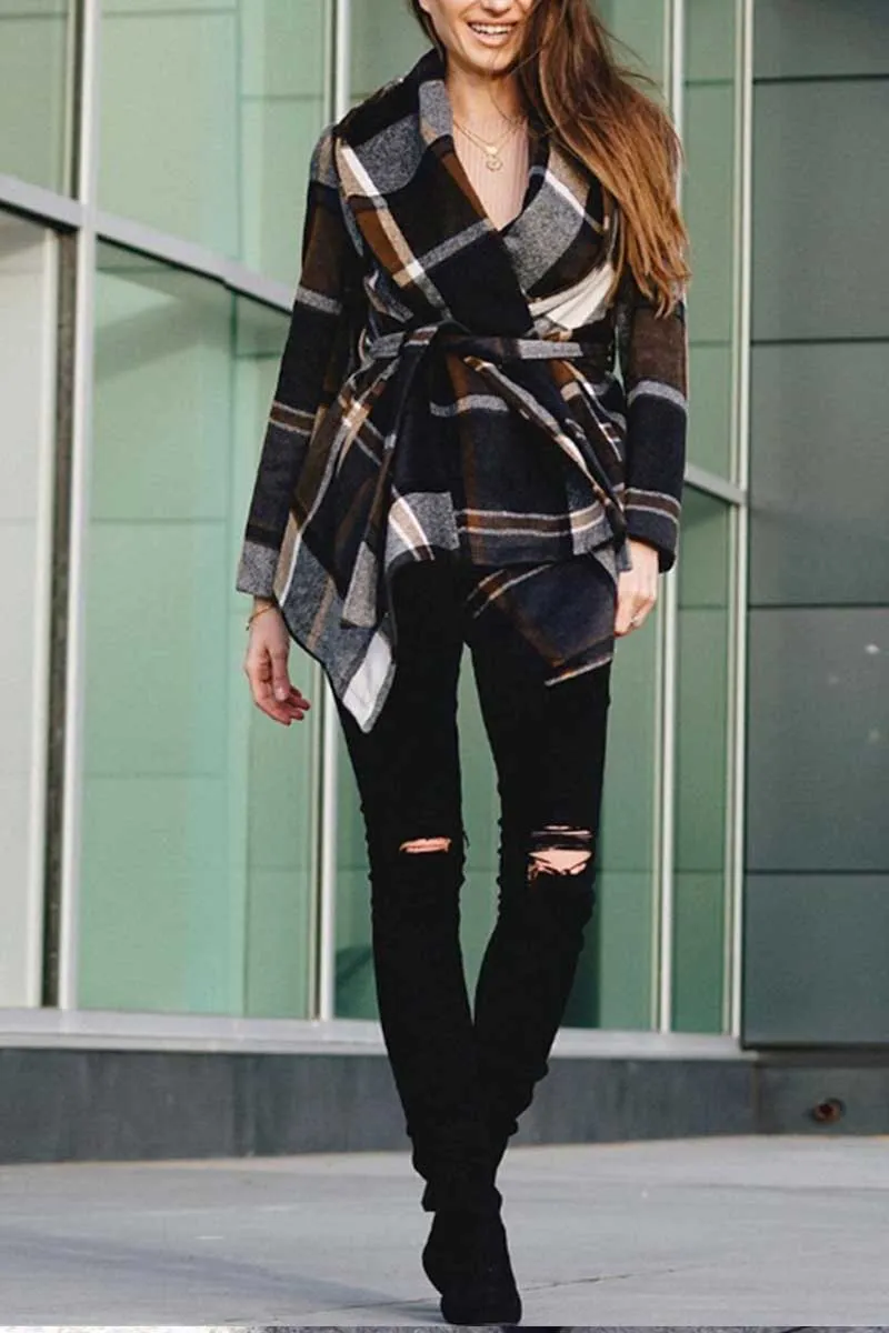 Xieyinshe Xieyinshe Loose Grid  Tops