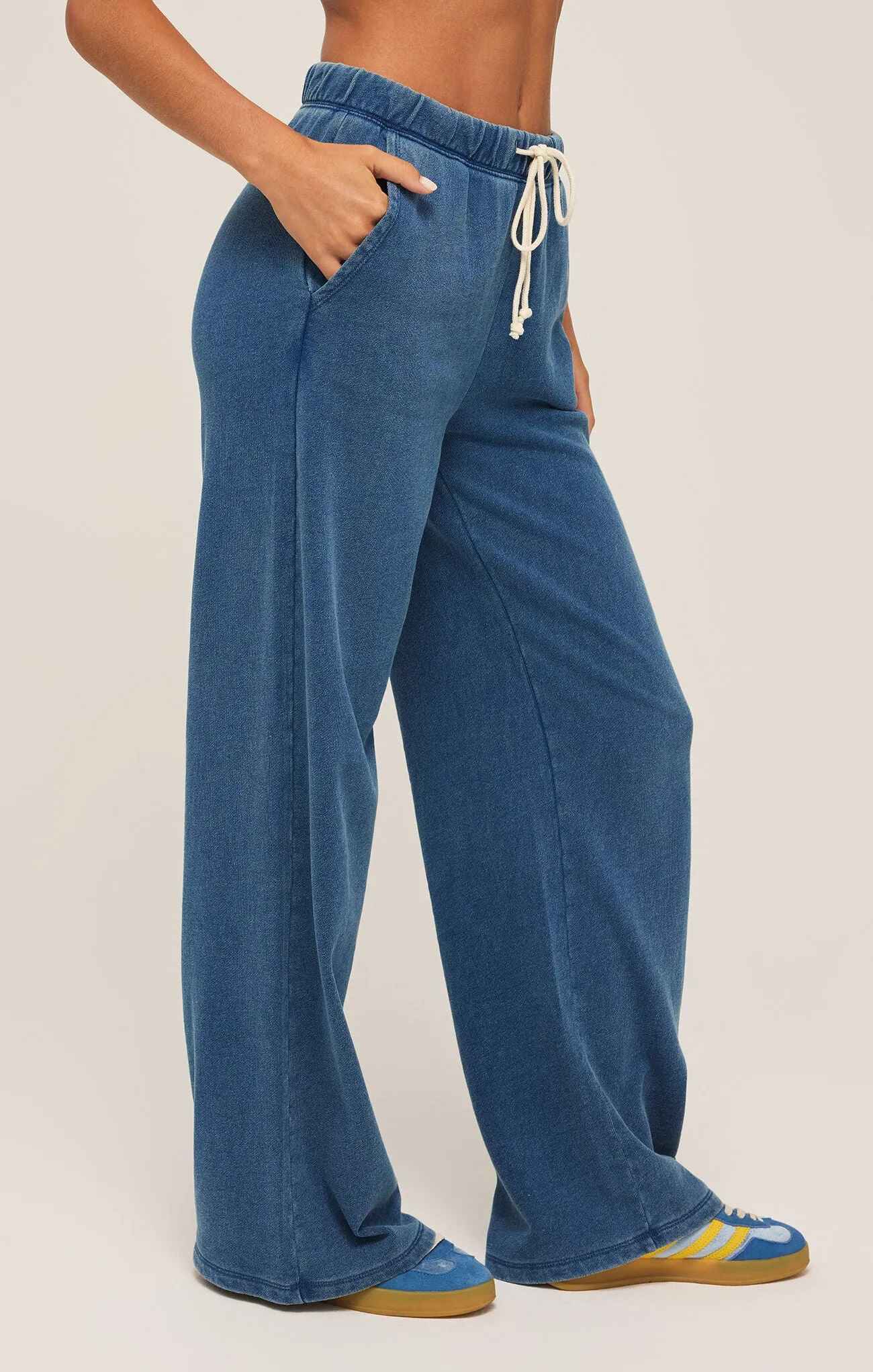 Z Supply Hunter Knit Denim Pant Vintage Indigo