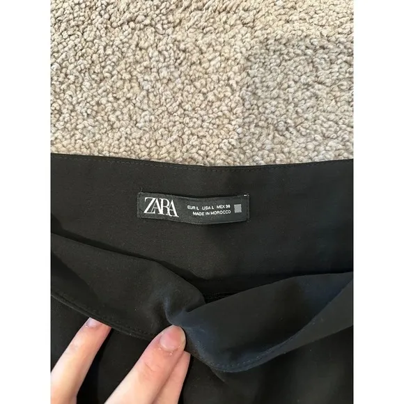 Zara Black High Waist Shorts Dressy Casual Size L
