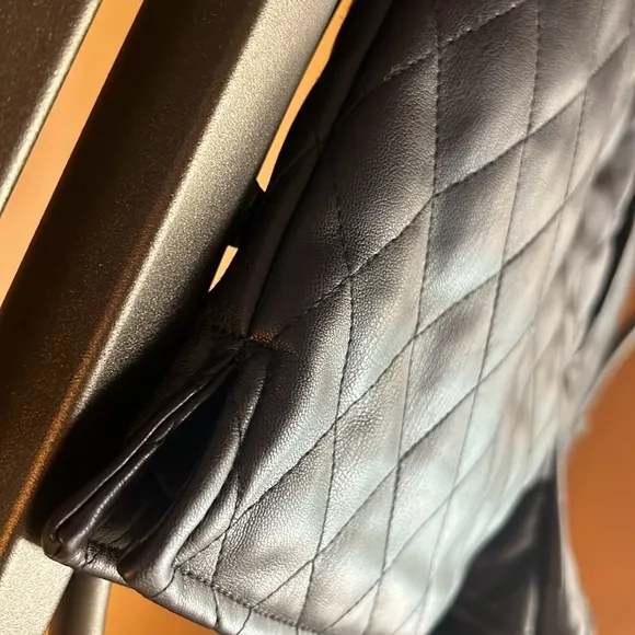 ZARA Faux Leather Quilted Shorts