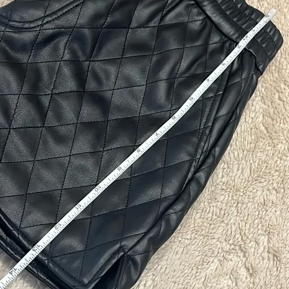 ZARA Faux Leather Quilted Shorts