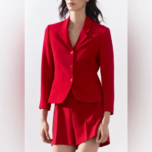 Zara high waist red shorts sz.XS