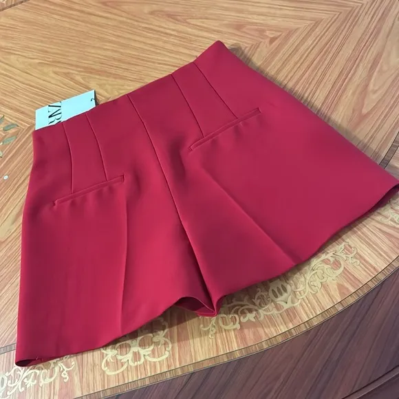 Zara high waist red shorts sz.XS
