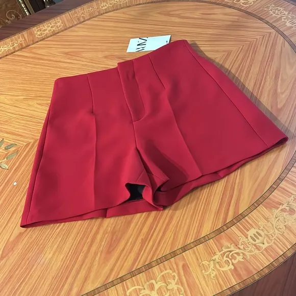 Zara high waist red shorts sz.XS