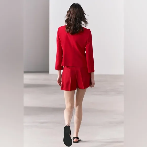 Zara high waist red shorts sz.XS