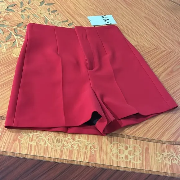 Zara high waist red shorts sz.XS