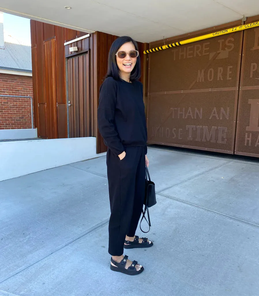 Zaza Ribbed Cotton Lounge Set Black