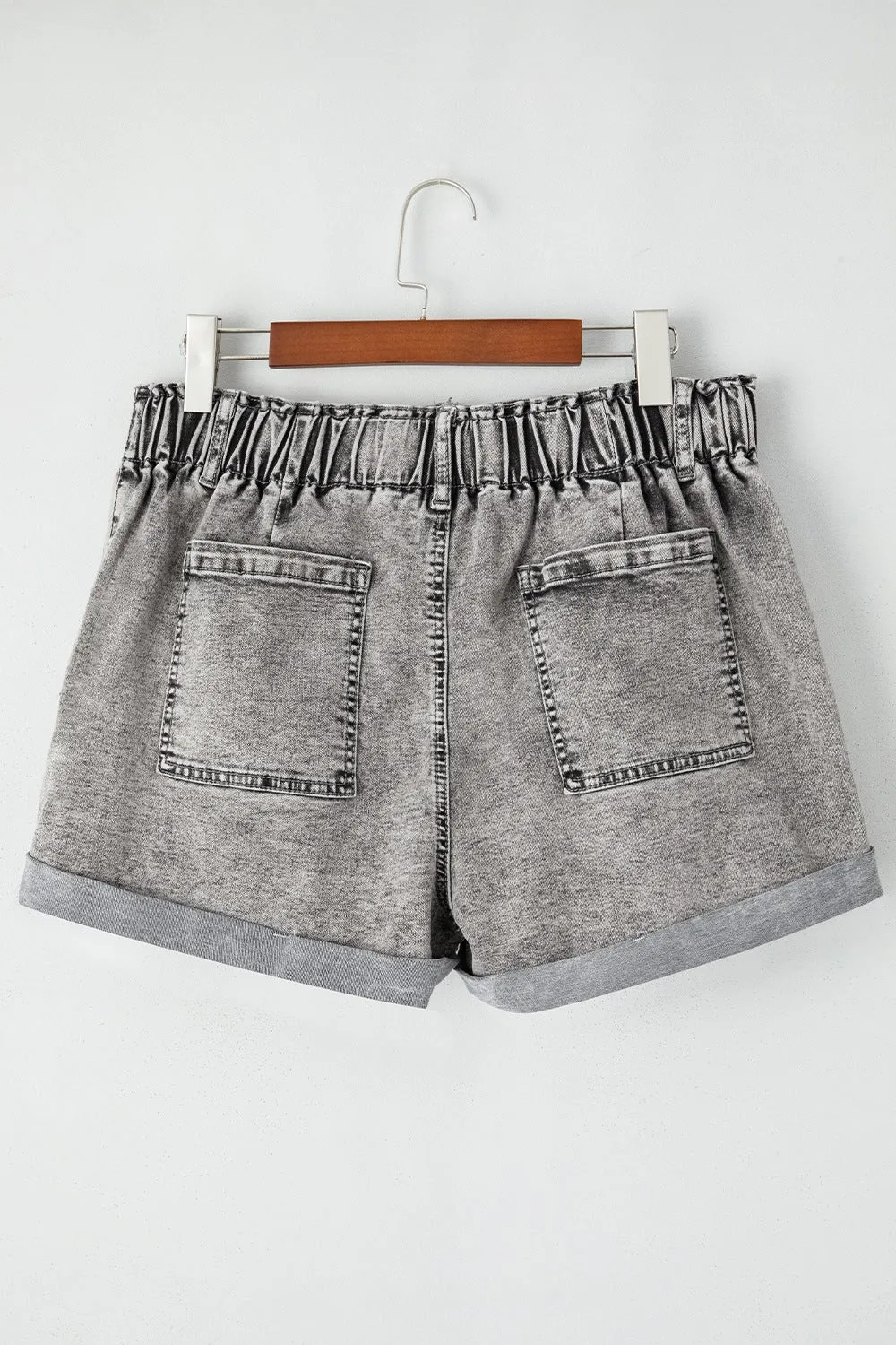 Zipped Cuffed Edge Denim Shorts 4-16
