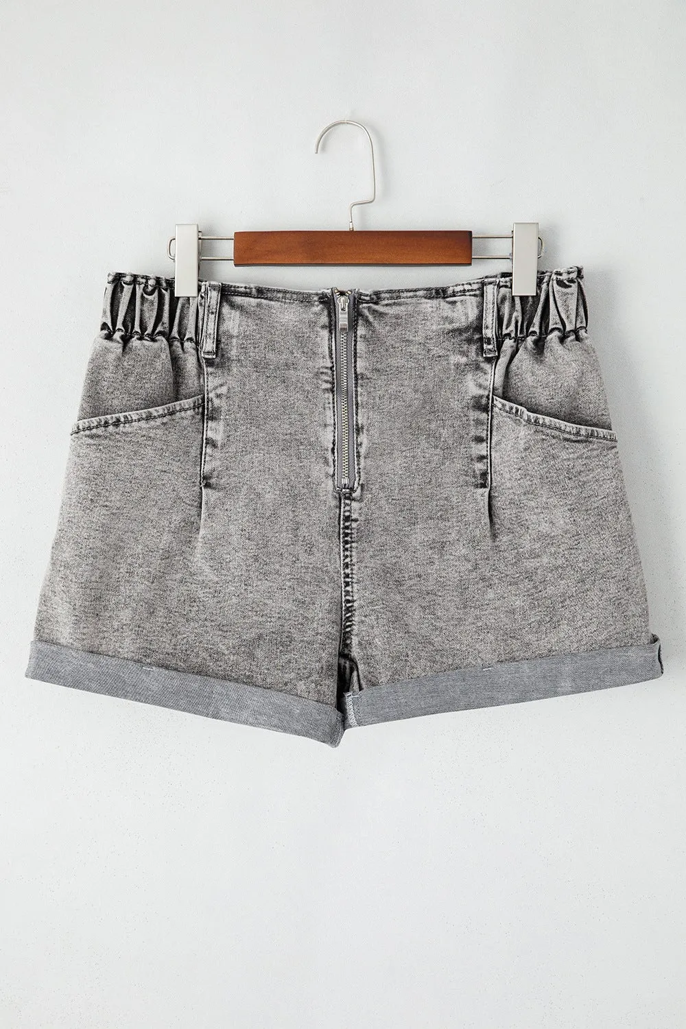 Zipped Cuffed Edge Denim Shorts 4-16