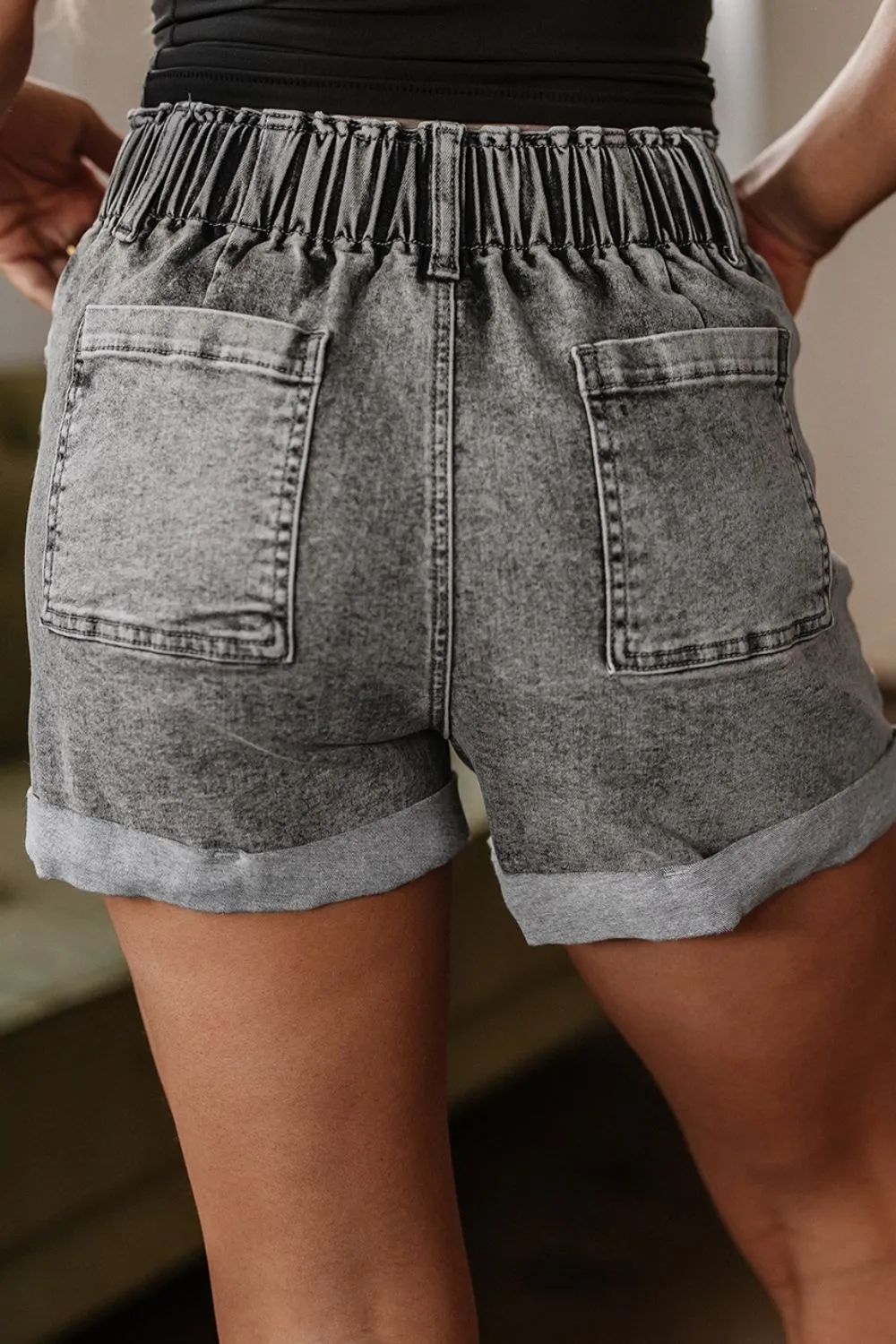 Zipped Cuffed Edge Denim Shorts 4-16